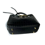 Mini Black Croc Leather Bag