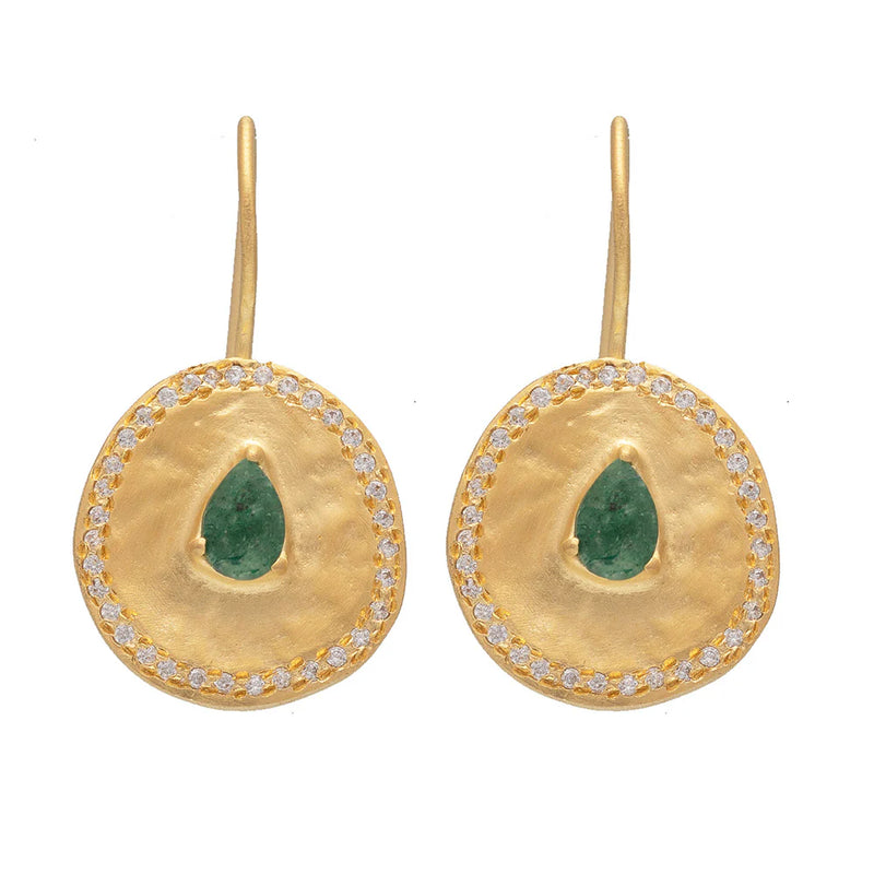 Majorelle earrings Green Aventurine & Zirconia