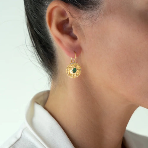 Majorelle earrings Green Aventurine & Zirconia
