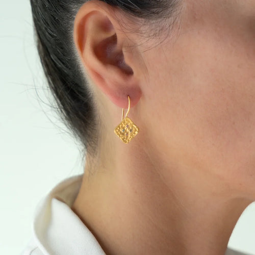 Gold plate Bacha earrings set with Multi Tourmaline