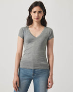 Faye V Neck Tee | Grey