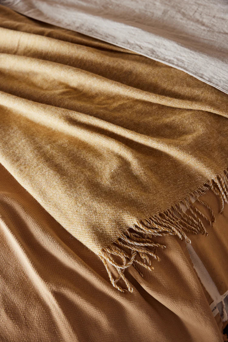 Merino Wool Throw | Mustard