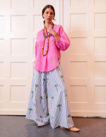 Sassafras Blouse | Camel Embroidery on Pink