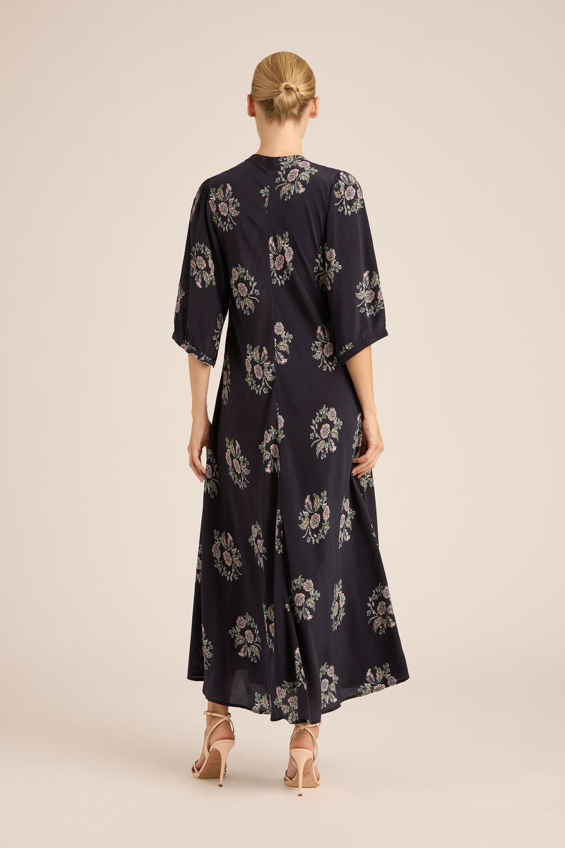 Scarlett Maxi Dress | Wreath Navy
