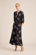 Scarlett Maxi Dress | Wreath Navy