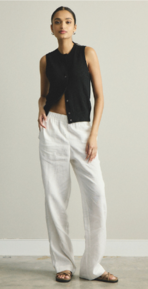 Kyra Button Tank | Black