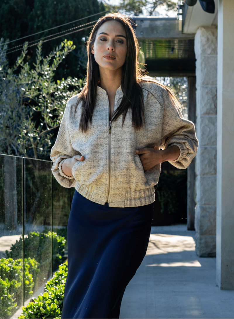 Frankie Bomber Jacket | Natural/Gold