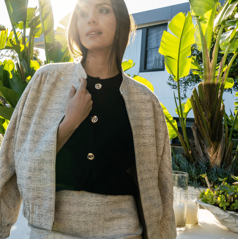 Frankie Bomber Jacket | Natural/Gold