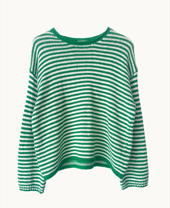 Seaside Sweater | Green Stripe