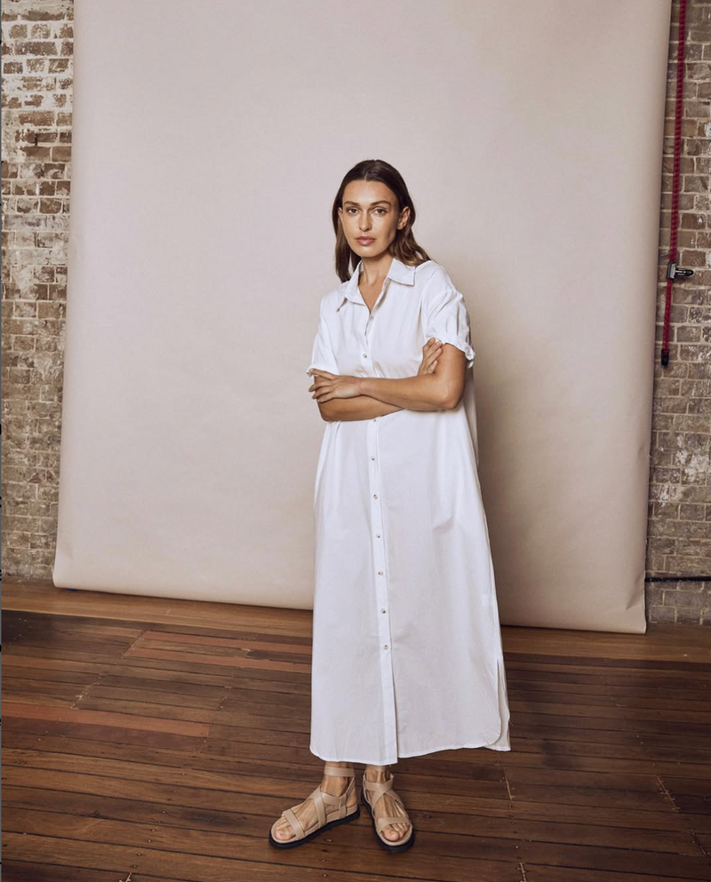 Stevie Shirtdress | White