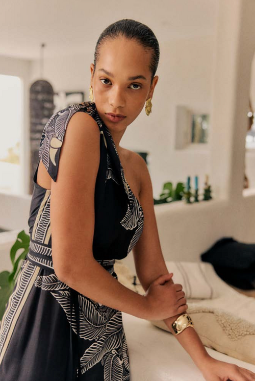 Amira One Shoulder Dress | Onyx Casablanca