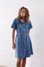 Simone Dress Heart | 70's Blue