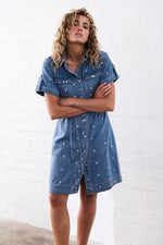 Simone Dress Heart | 70's Blue