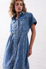 Simone Dress Heart | 70's Blue
