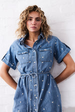 Simone Dress Heart | 70's Blue