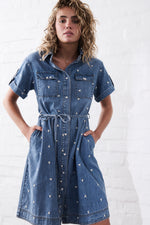 Simone Dress Heart | 70's Blue