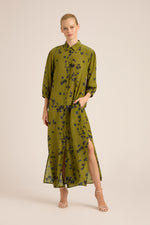 Stevie Fall Shirt Silk Dress | Harper Olive