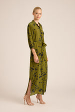 Stevie Fall Shirt Silk Dress | Harper Olive