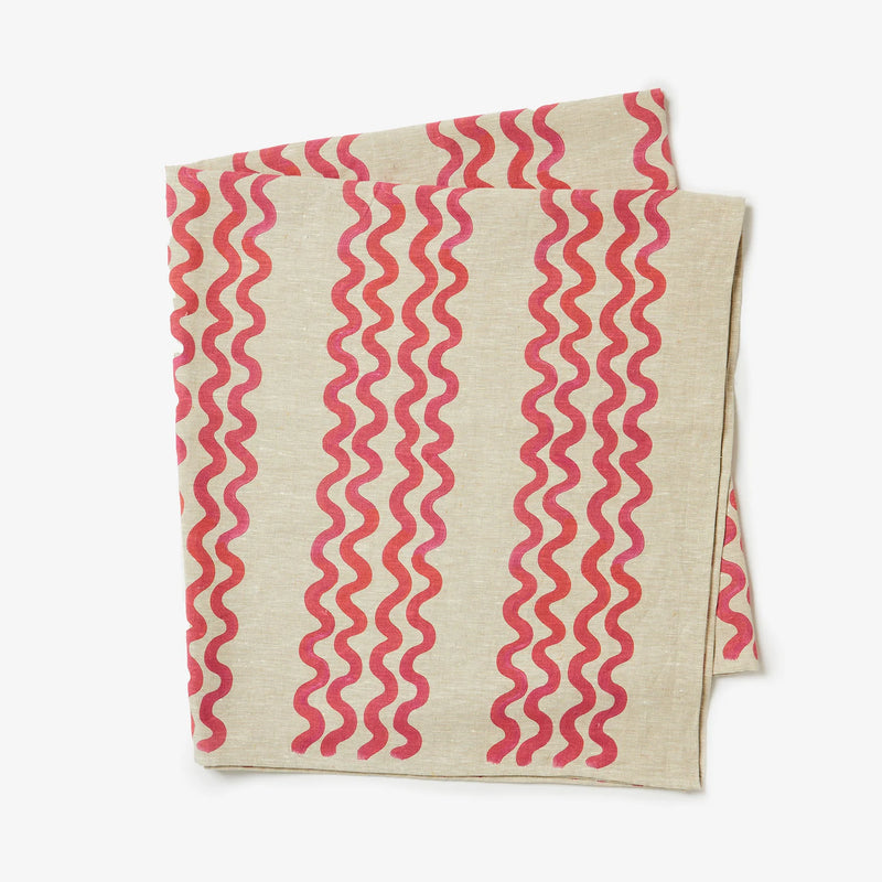 Double Wave Pink Tablecloth