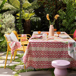 Double Wave Pink Tablecloth