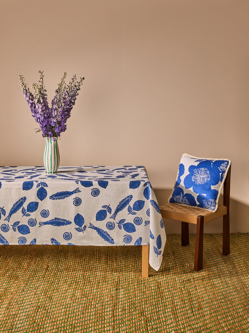 Sardines Blue Tablecloth