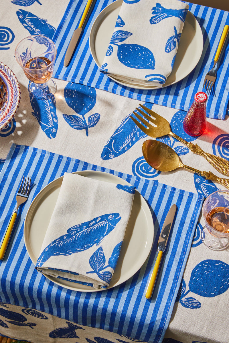 Sardines Blue Tablecloth