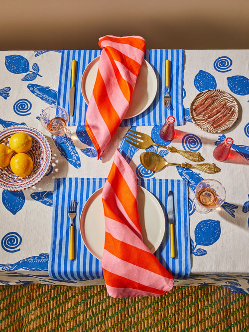 Sardines Blue Tablecloth
