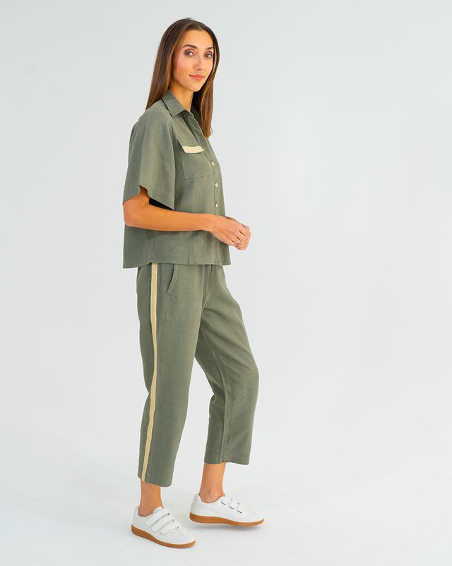 Leah Tapered Trouser | Khaki
