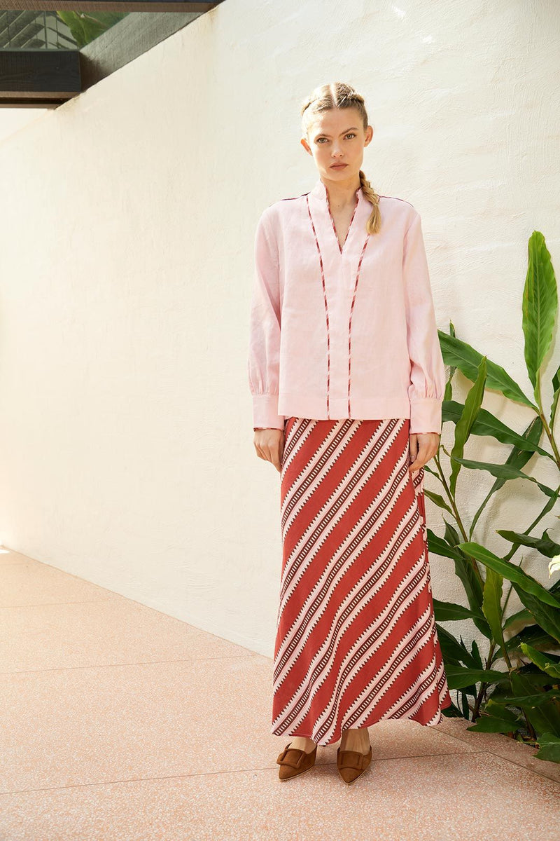 Skye Linen Blouse | Pink