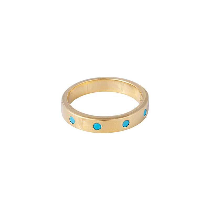 Turquoise | Cheetah Stacking Ring | Gold