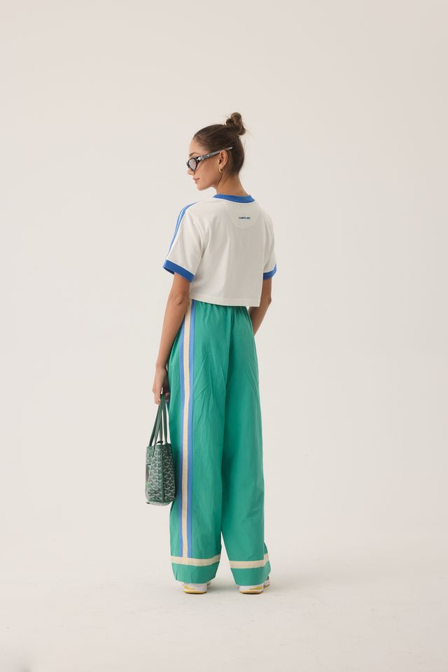 La Mer Stripe Pant Jade Green