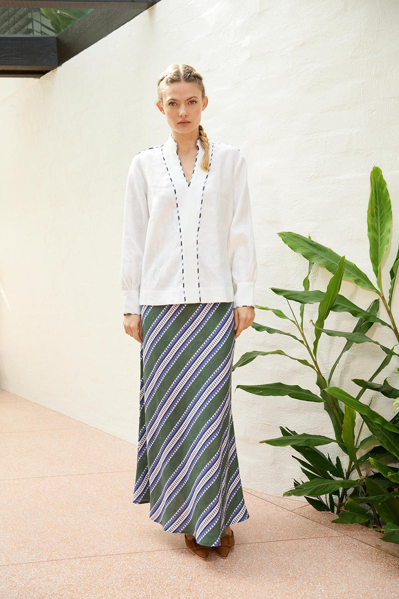 Skye Linen Blouse | White