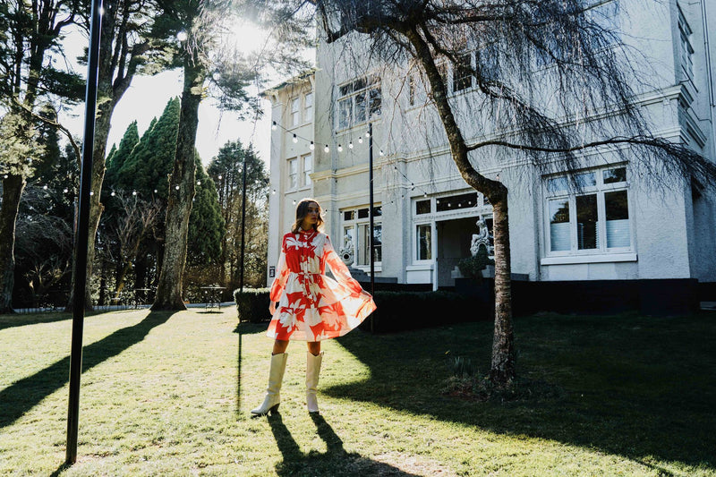 Natalia Mini Dress | Tangerine Fern