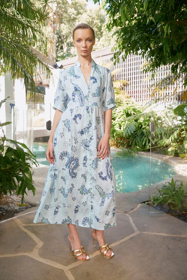 Tilda Woodstock Ankle Dress | Ocean