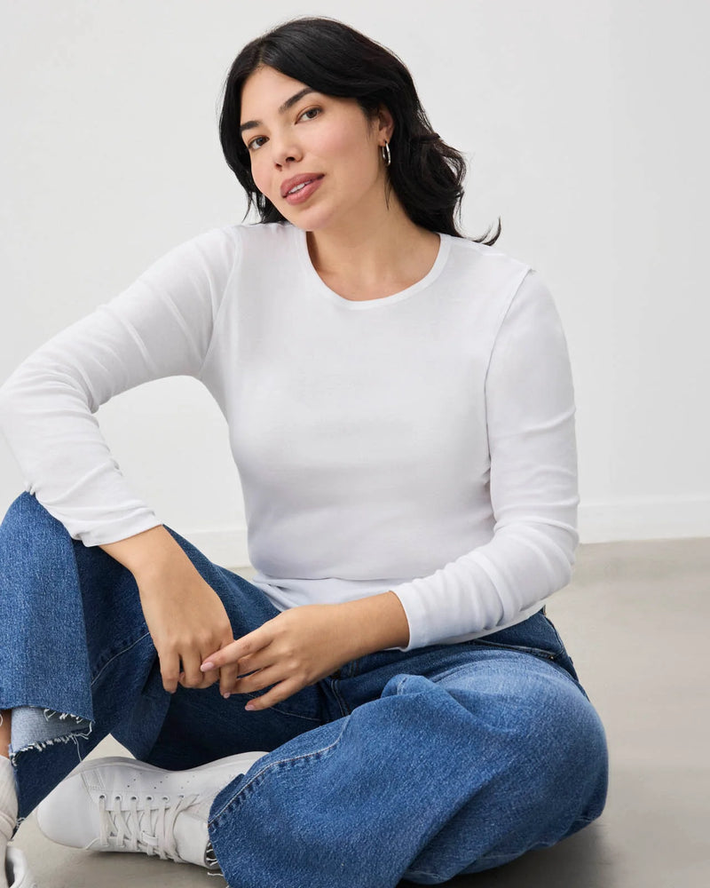 Classic Long Sleeve Crew | White