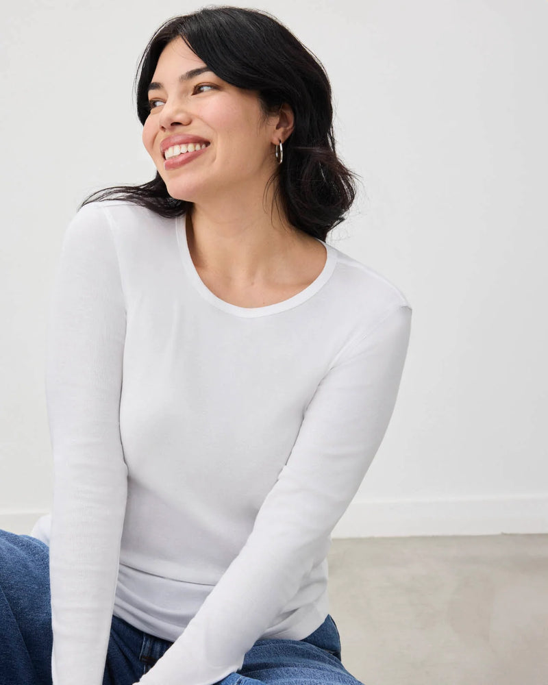 Classic Long Sleeve Crew | White
