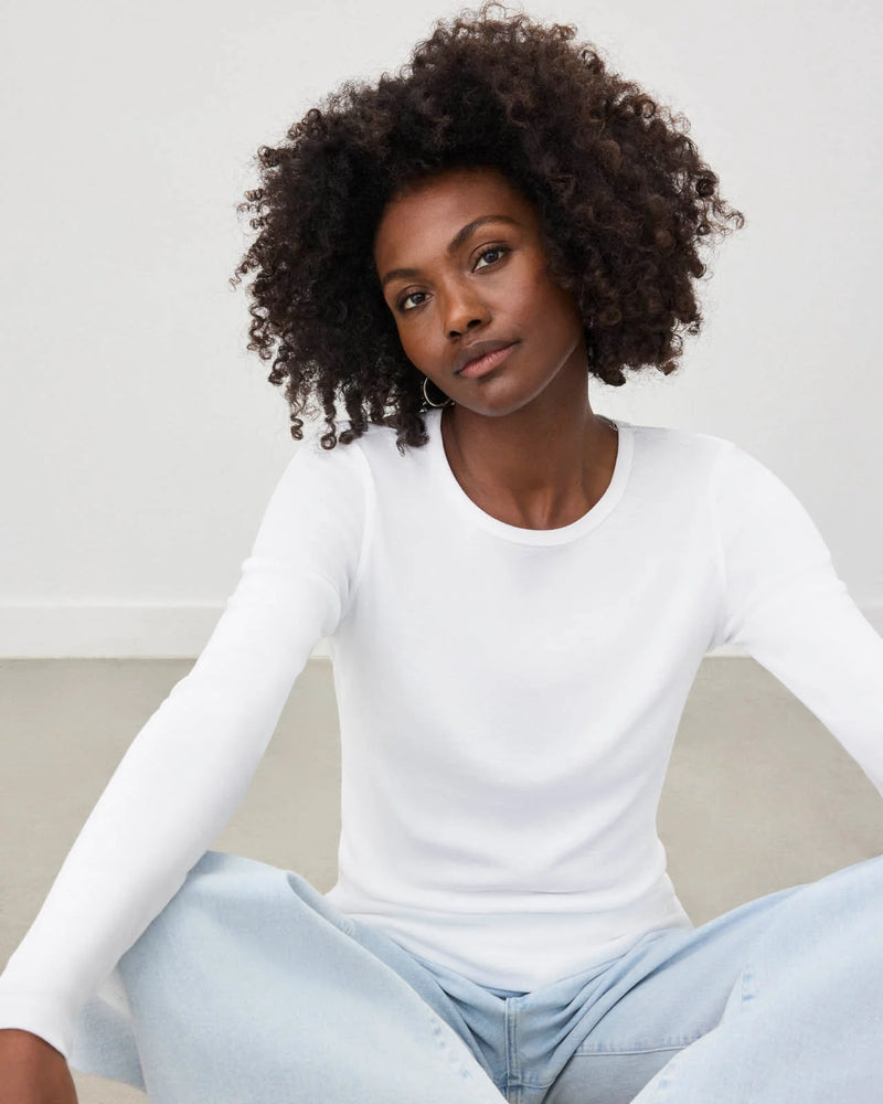 Classic Long Sleeve Crew | White