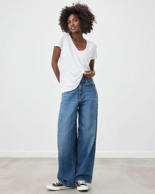 Kate V Neck Tee | White