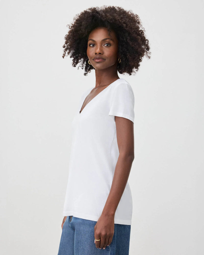 Kate V Neck Tee | White