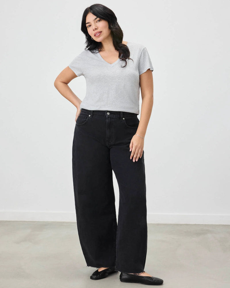 Kate V Neck Tee | Heather Grey