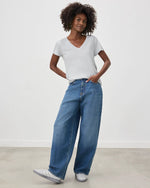Kate V Neck Tee | Heather Grey