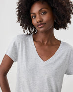 Kate V Neck Tee | Heather Grey