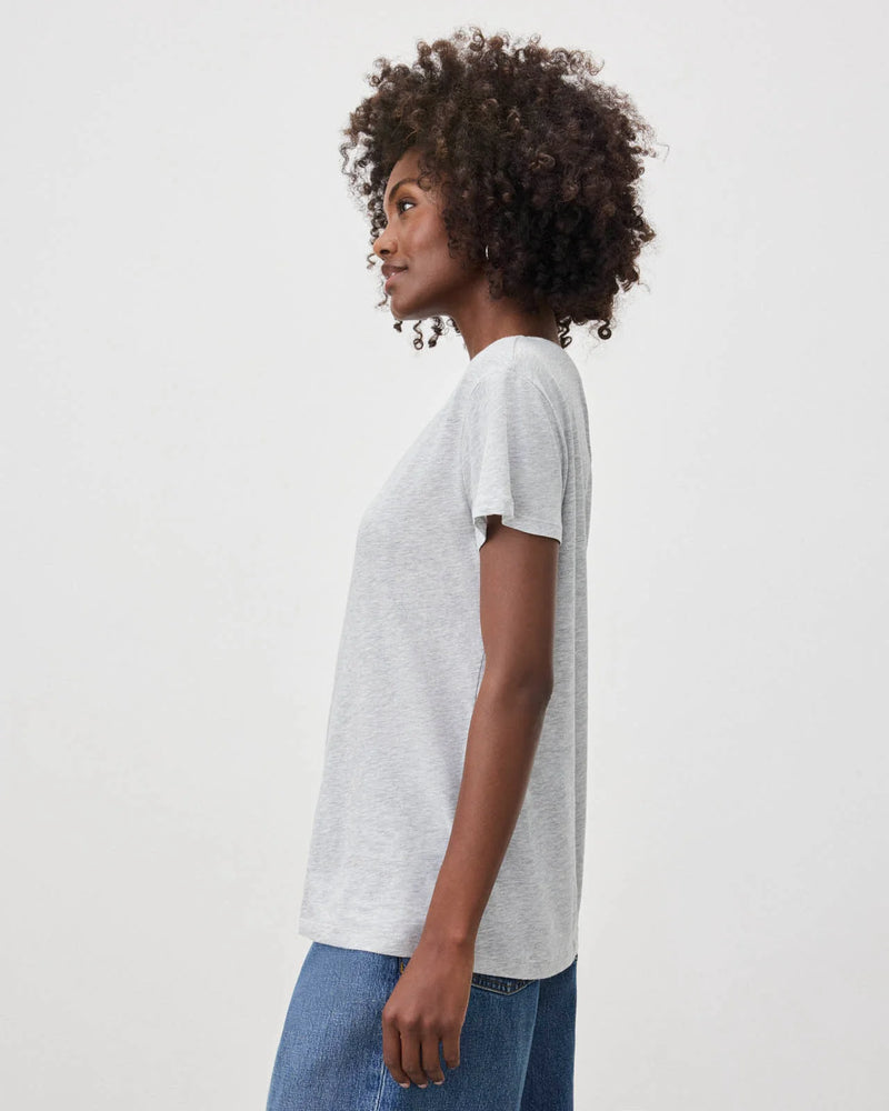 Kate V Neck Tee | Heather Grey