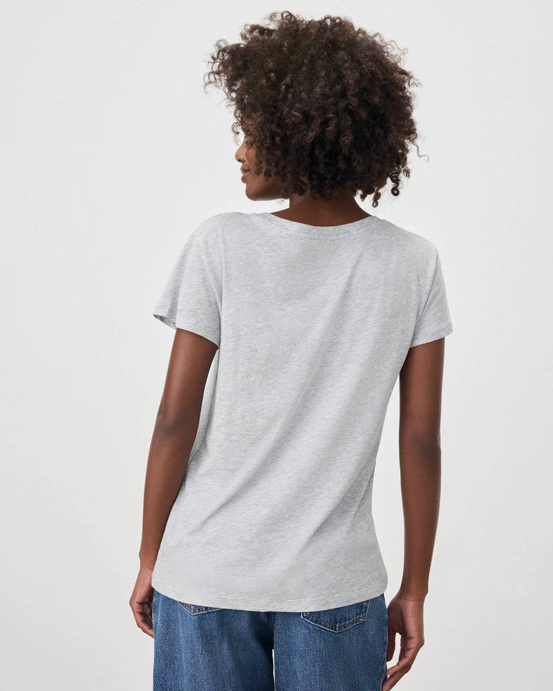 Kate V Neck Tee | Heather Grey