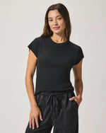 Faye Crew Neck Tee | Black