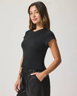 Faye Crew Neck Tee | Black