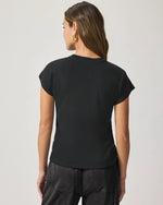Faye Crew Neck Tee | Black