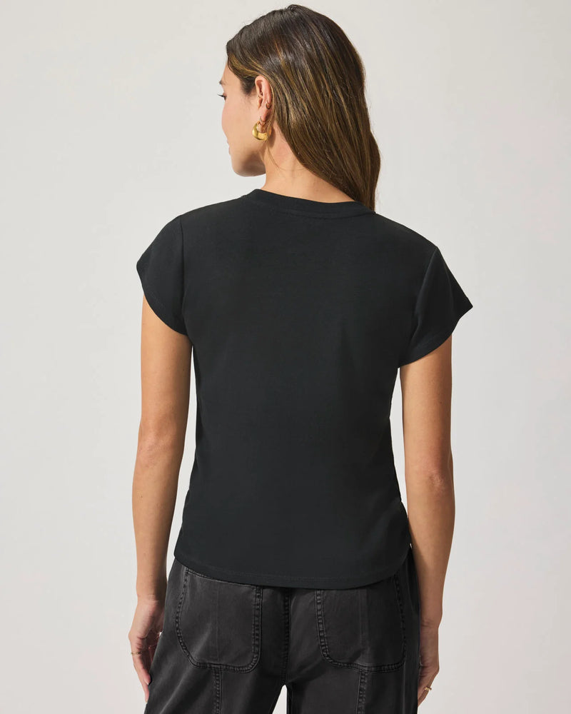 Faye Crew Neck Tee | Black