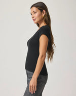 Faye V Neck Tee | Black