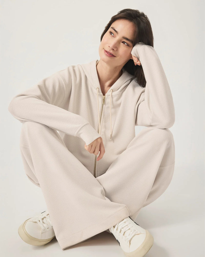 Waffle Scuba zip up Jacket | Moonstone